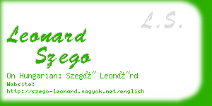 leonard szego business card